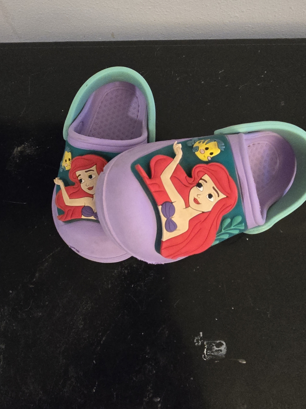 Little Mermaid Purple Kids Slip-On Clogs